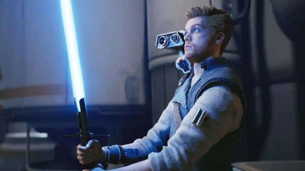 cal kestis holding single lightsaber in star wars jedi survivor