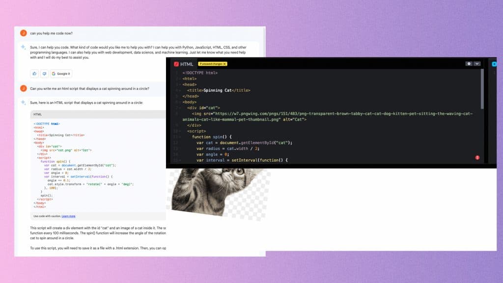 a google bard script working on codepen