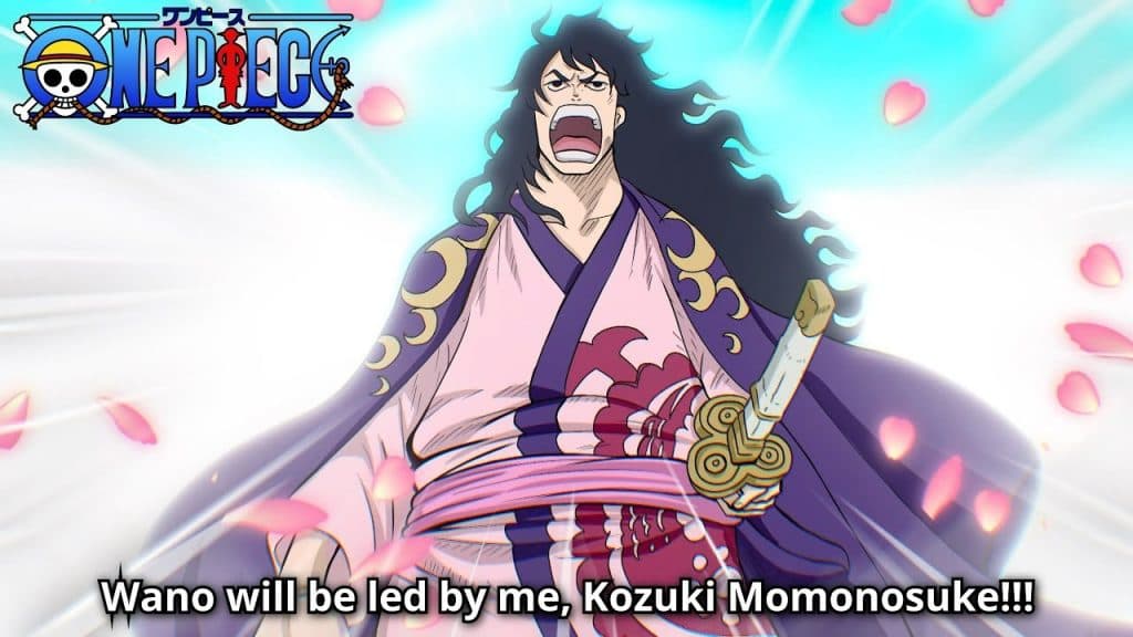 A glimpse of adult Kozuki Momonosuke from One Piece