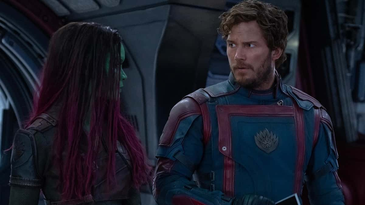 Gamora and Star-Lord in Guardians of the Galaxy