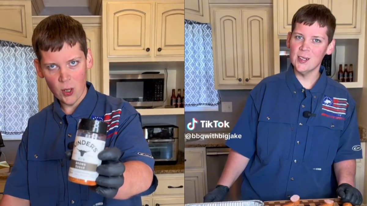 BBQwithBigJake preparing a meal in his TikTok