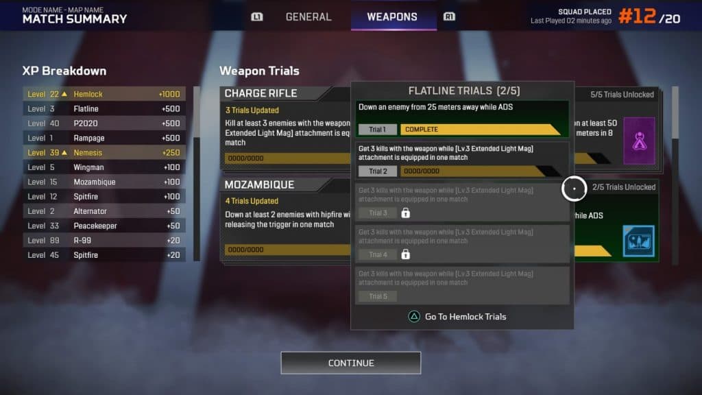 apex weapon trials