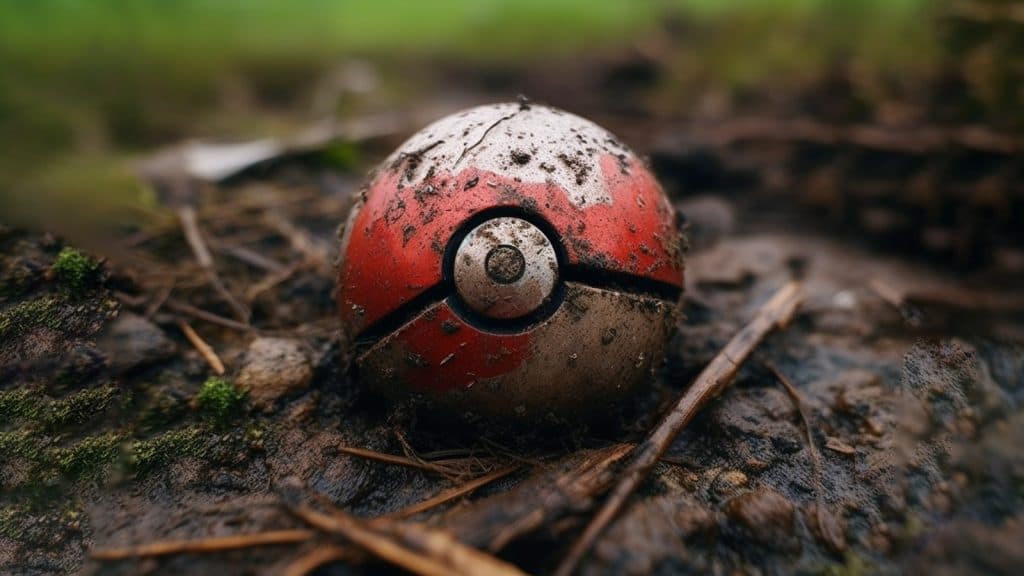 pokeball left in forest