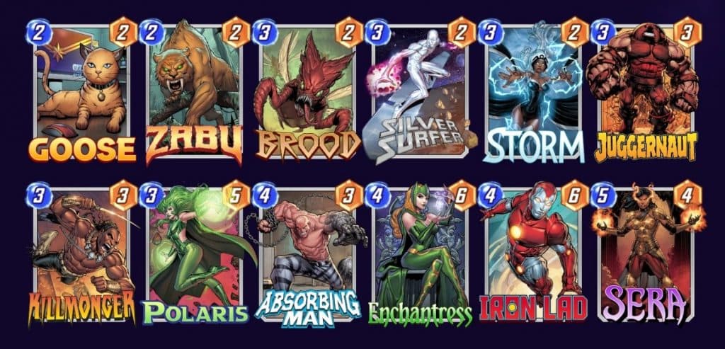 Marvel Snap Iron Lad Sera Surfer decklist