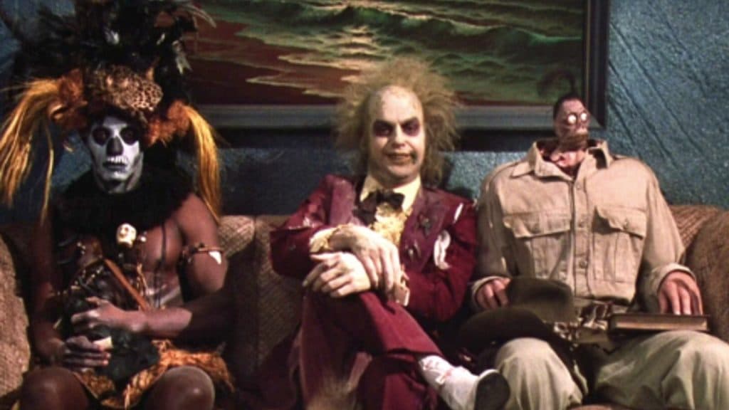 Beetlejuice sits in a waiting room in Beetlejuice