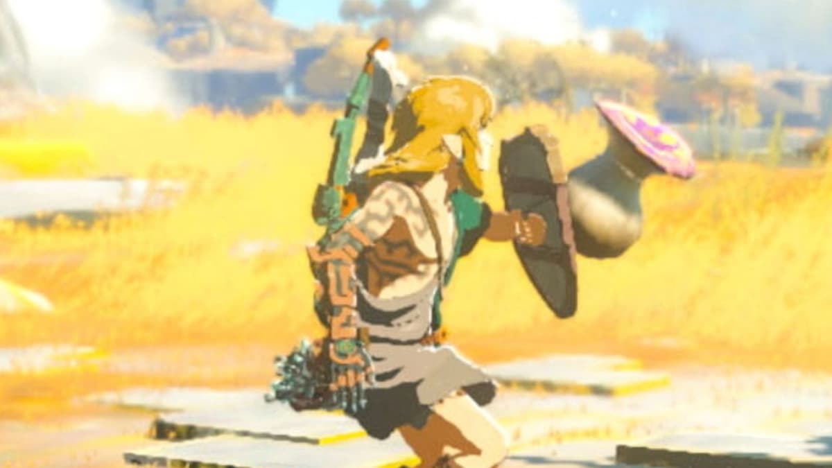 link using shield against enemy in zelda tears of the kingdom