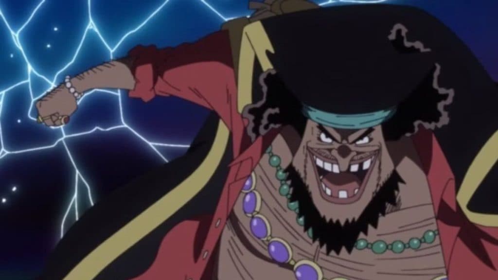 An image of Blackbeard using Gura Gura no mi