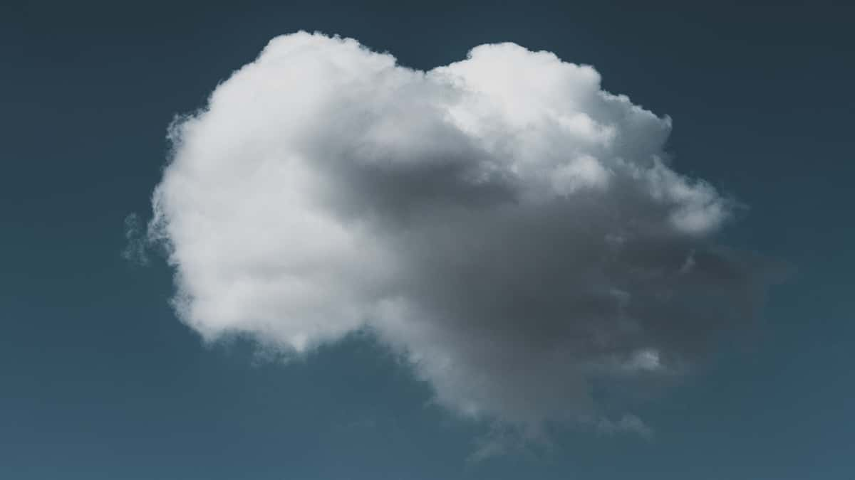 A cloud on a blue sky