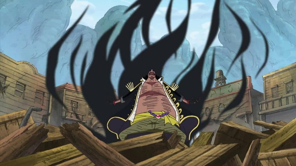 An image featuring Blackbeard using the powers of Yami Yami no Mi