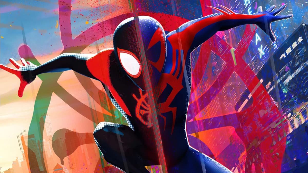 Miles Morales and Miguel O Hara as Spider-Man in Across the Spider-Verse poster