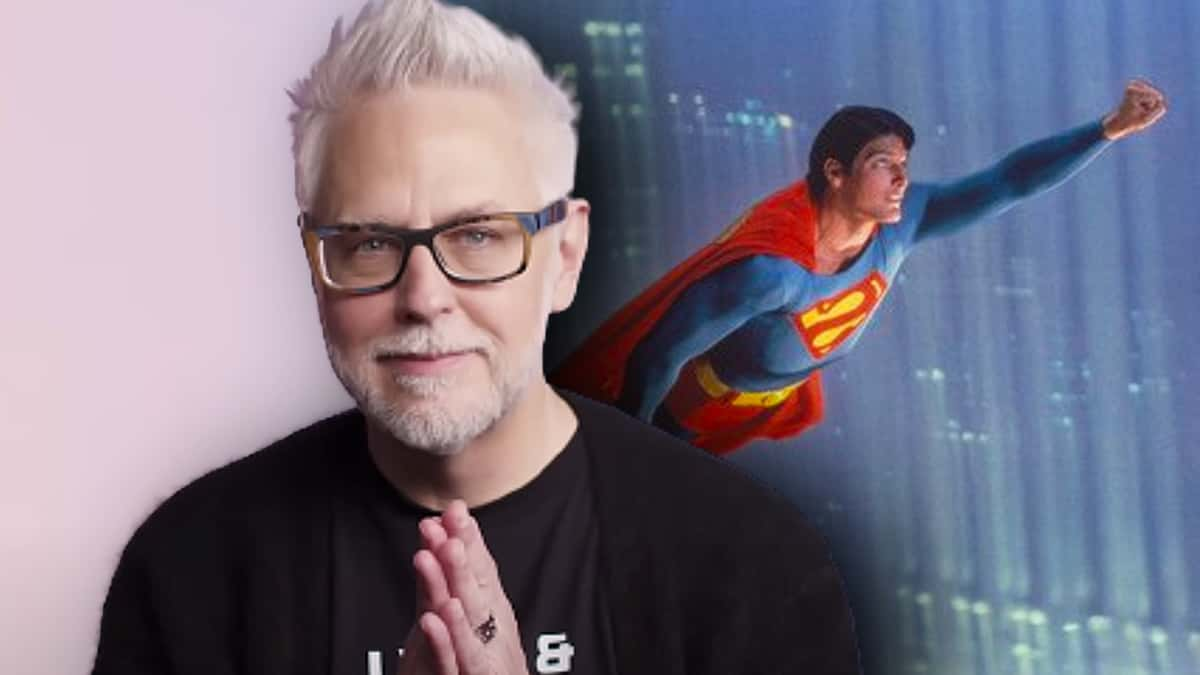 James Gunn and a still from Superman