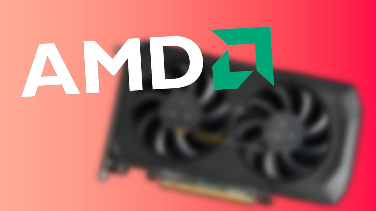 amd logo with rx 7600 blurred