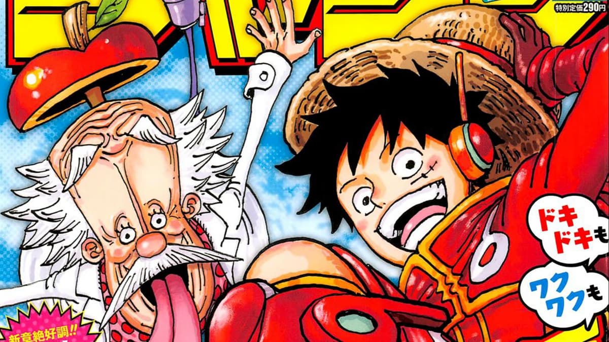 An image of Luffy and Vegapunk in One Piece Egghead arc