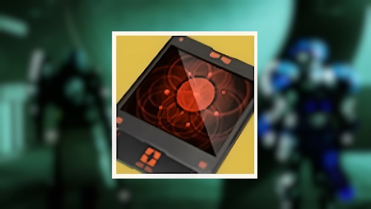 deepsight harmonizer from destiny 2 season fo the deep with zavala and new character blurred in background.