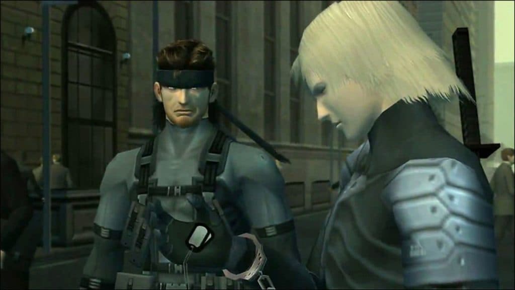 snake looking at raiden in metal gear solid 2