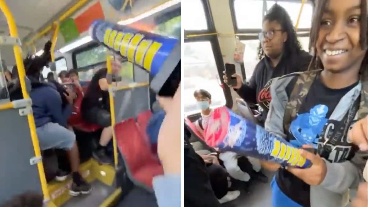 Pranksters set off fireworks inside packed bus