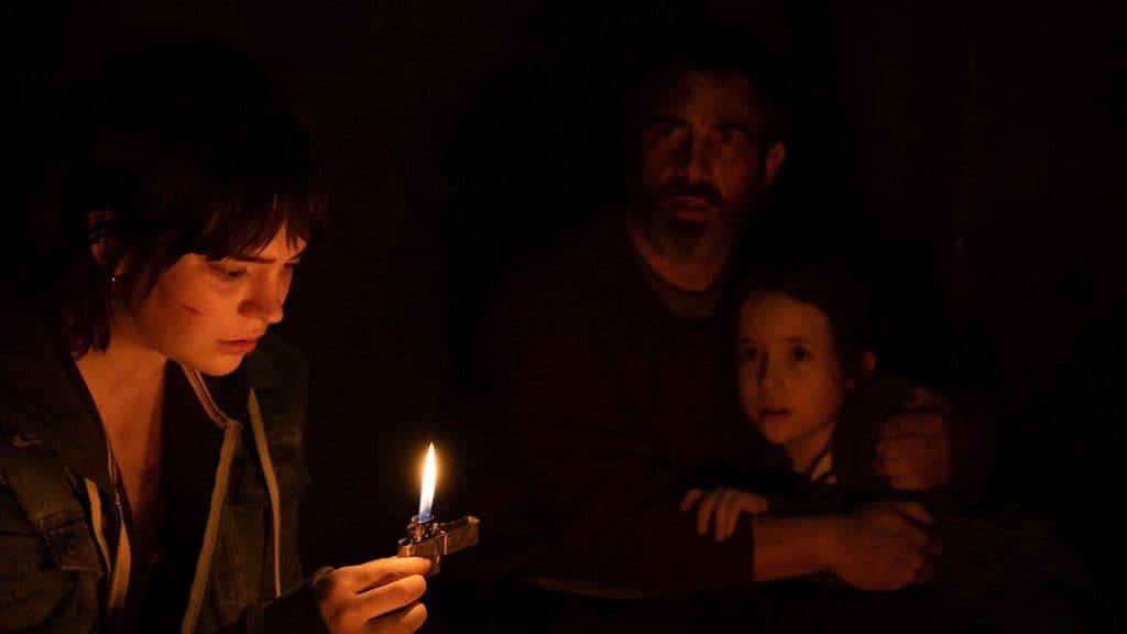 Sophie Thatcher, Chris Messina, and Vivien Lyra Blair in The Boogeyman