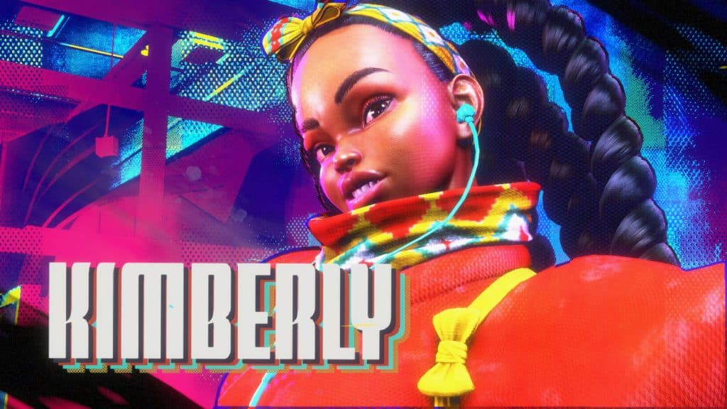 A screenshot of Kimberley from Street Fighter 6