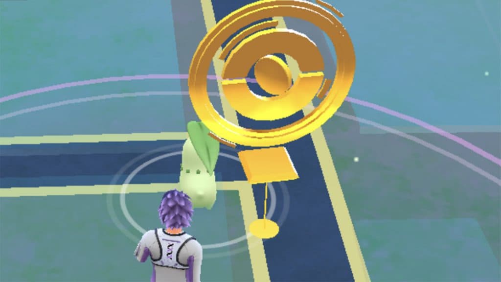 A Gold PokeStop in Pokemon Go