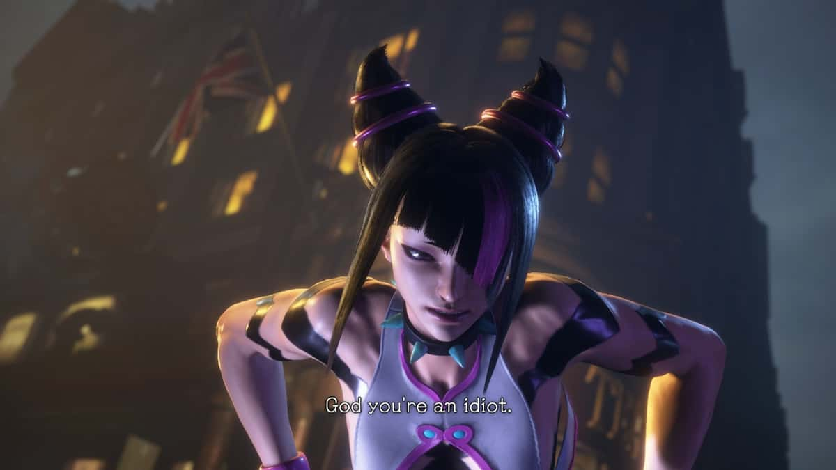 A screenshot of Juri Han from Street Fighter 6 World Tour