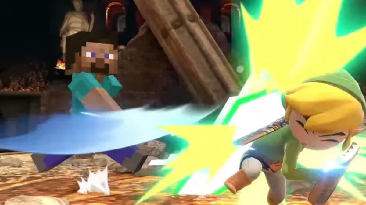 steve hits toon link in smash ultimate