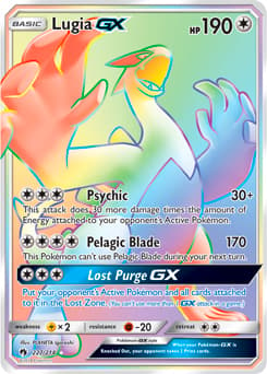 Lugia GX Rainbow Card