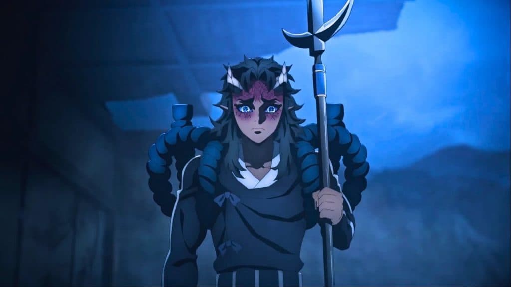 An image of the Upper Moon Four Hantengu's clone Aizetsu in Demon Slayer