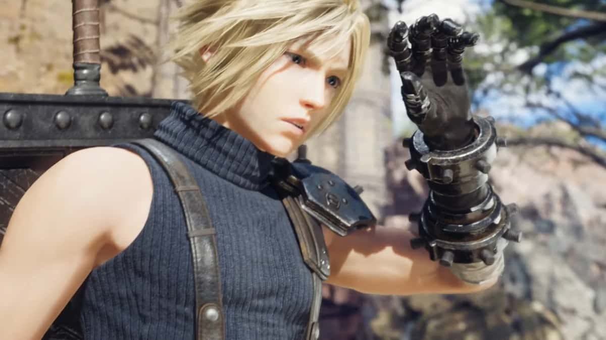 A screenshot of Cloud from Final Fantasy VII Rebirth