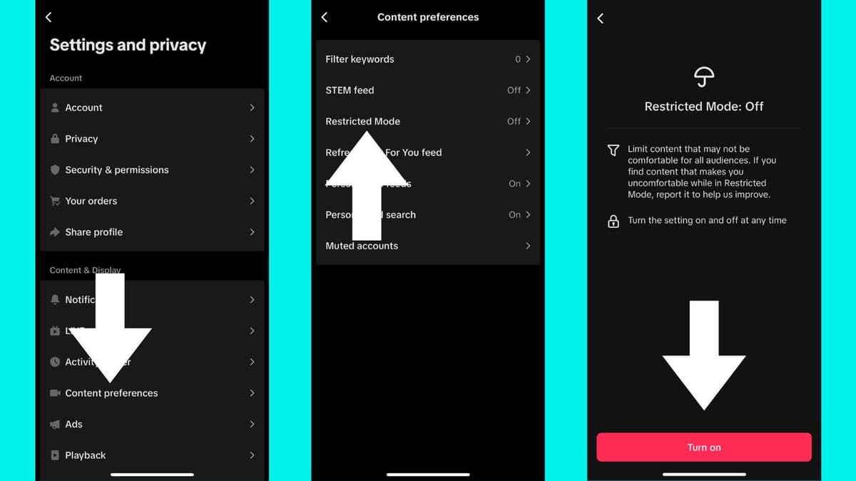 How to use restricted mode on TikTok