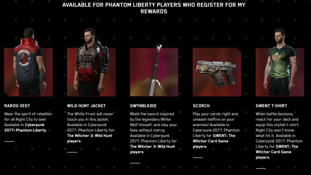 Cyberpunk 2077: Phantom Liberty rewards