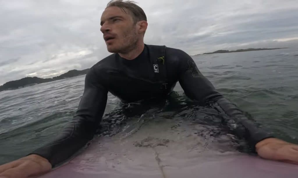 PewDiePie surfing in Japan