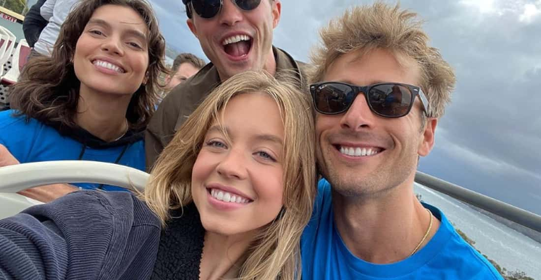 Sydney Sweeney and costar Glen Powell