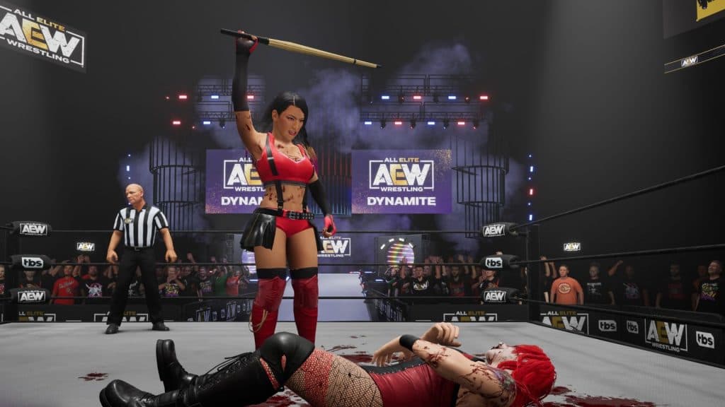 shida holding kendo stick in aew fight forever