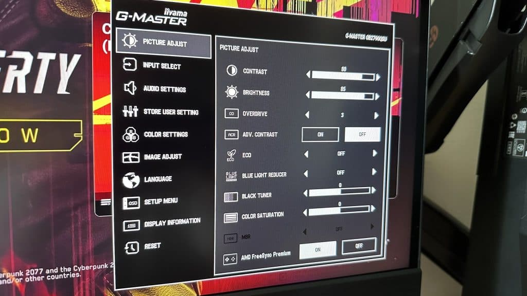 Iiyama monitor OSD