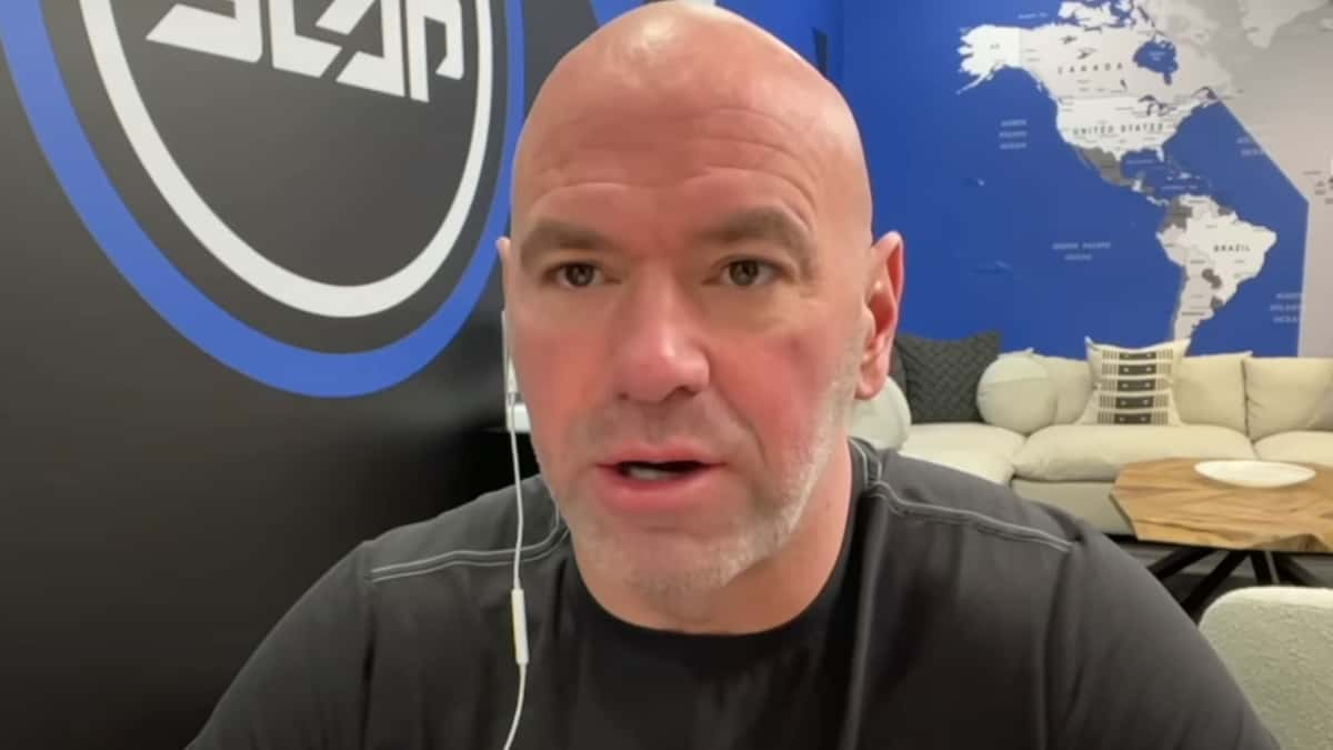 Dana white in black shirt talking to camera