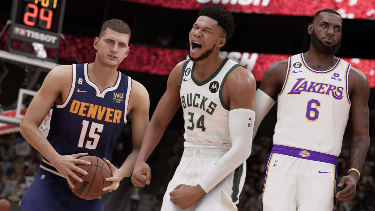 Jokic Giannis and Lebron in NBA 2K23