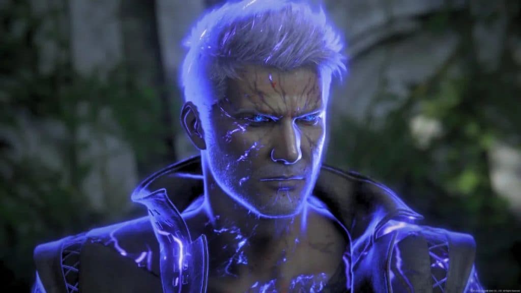 A screenshot of Cid from Final Fantasy 16