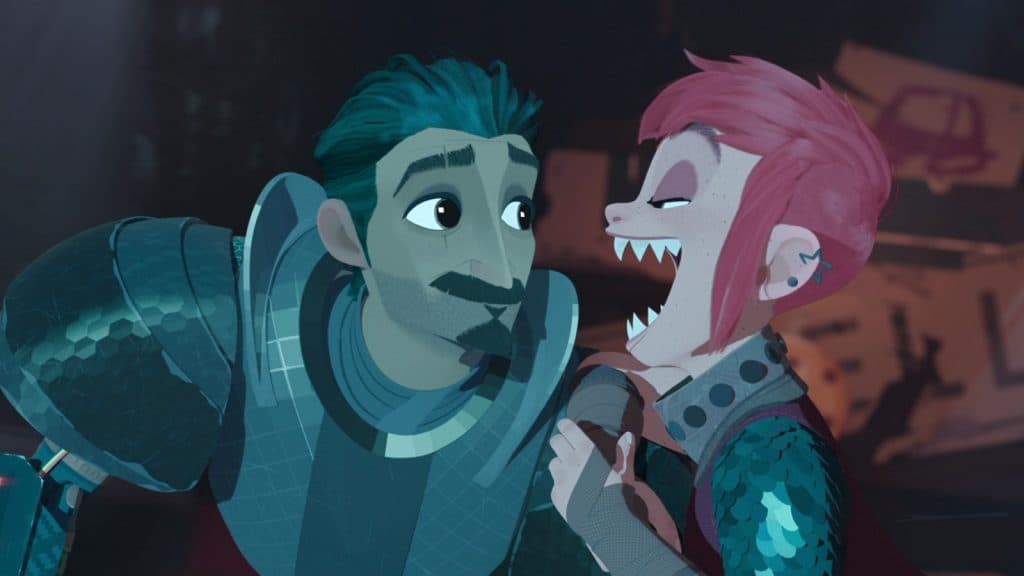 A still from Nimona on Netflix