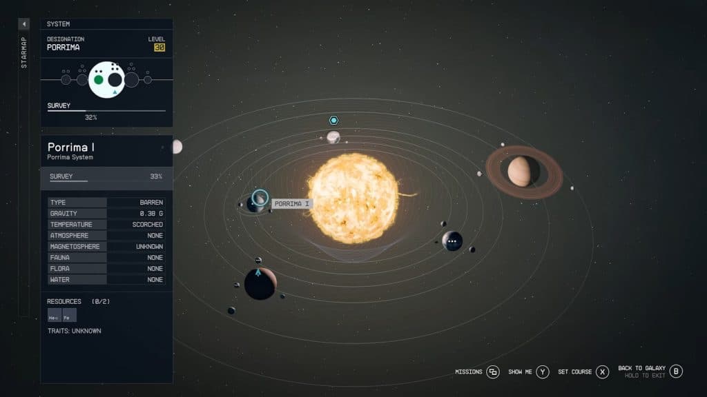 A mysterious solar system in Starfield.