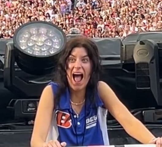 Security guard excited at Taylor Swift concert