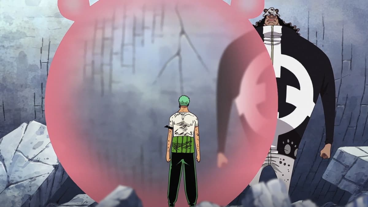 An image of Zoro vs Kuma in One Piece