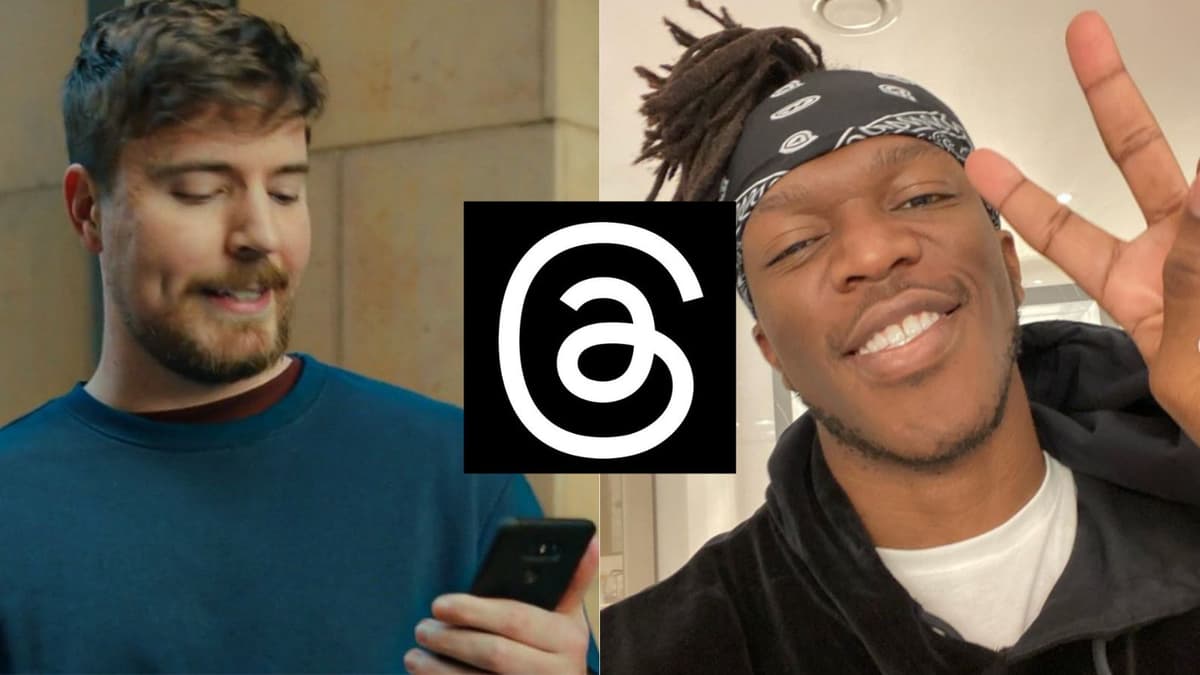 MrBeast, KSI and Threads logo