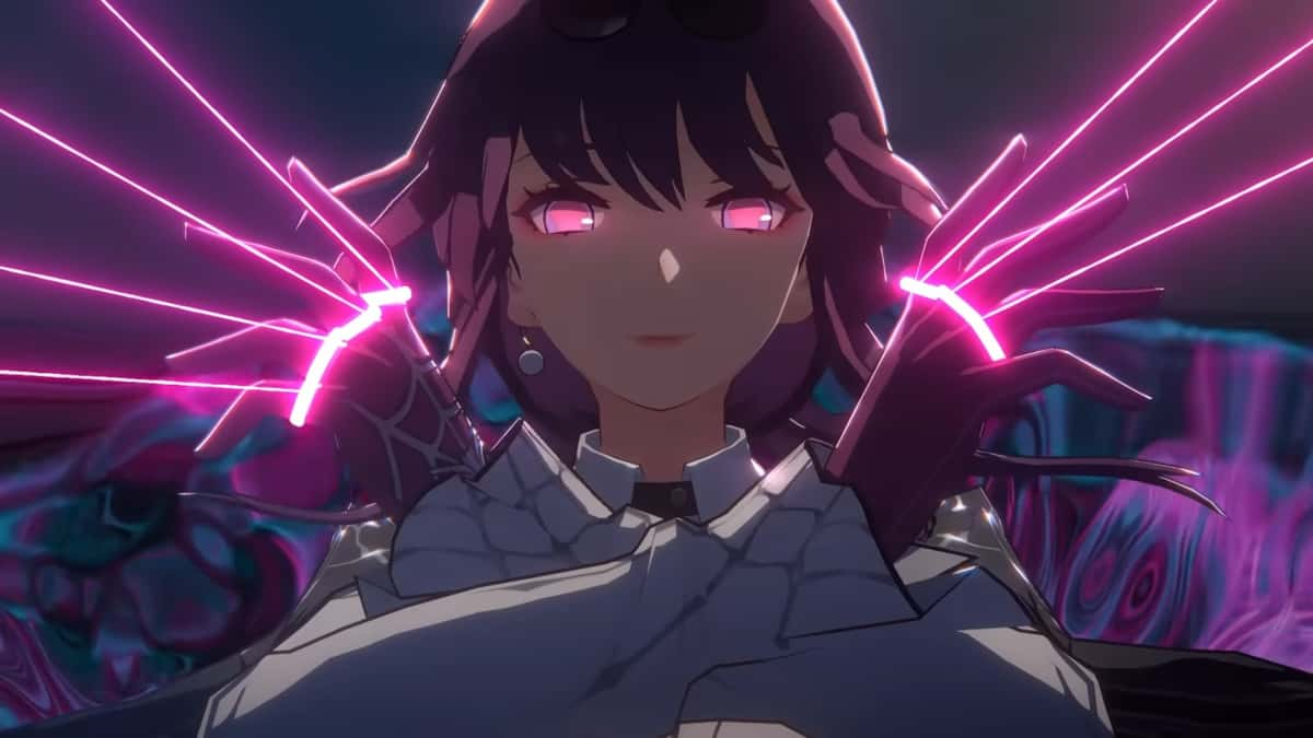 A screenshot of Kafka from Honkai Star Rail