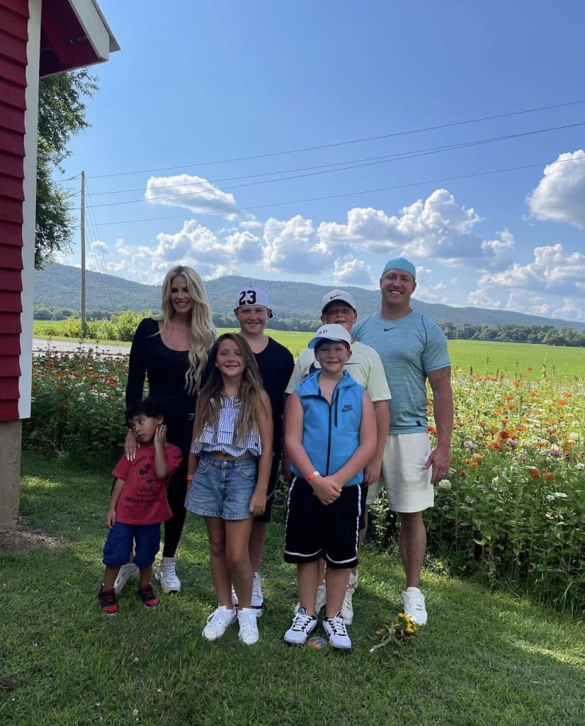 Kim Zolciak Biermann and her husband Kroy with their family.