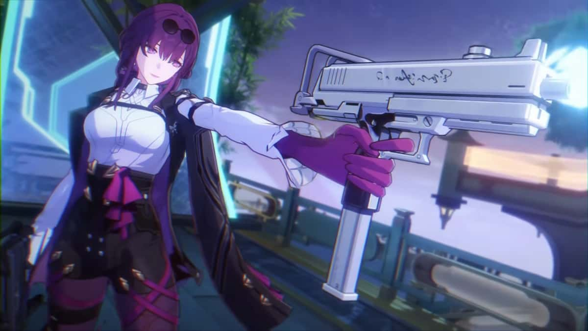 A screenshot of Kafka frrom Honkai Star Rail