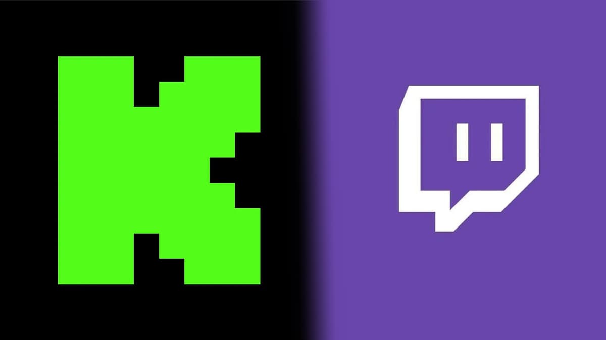 Kick logo next to Twitch logo