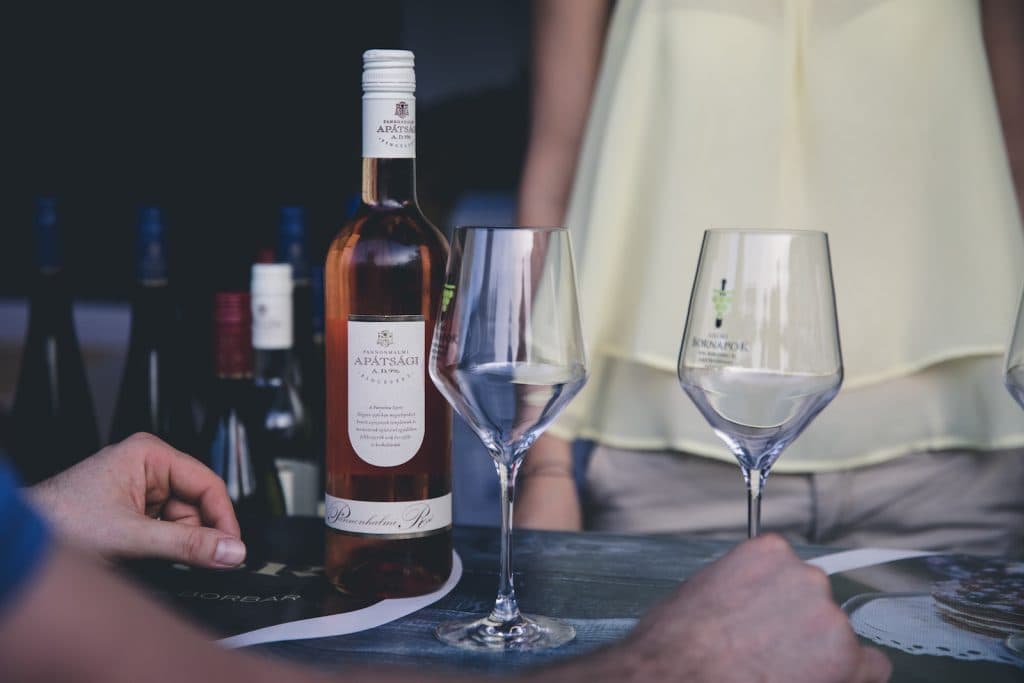 Stock image of woman and man drinking wine