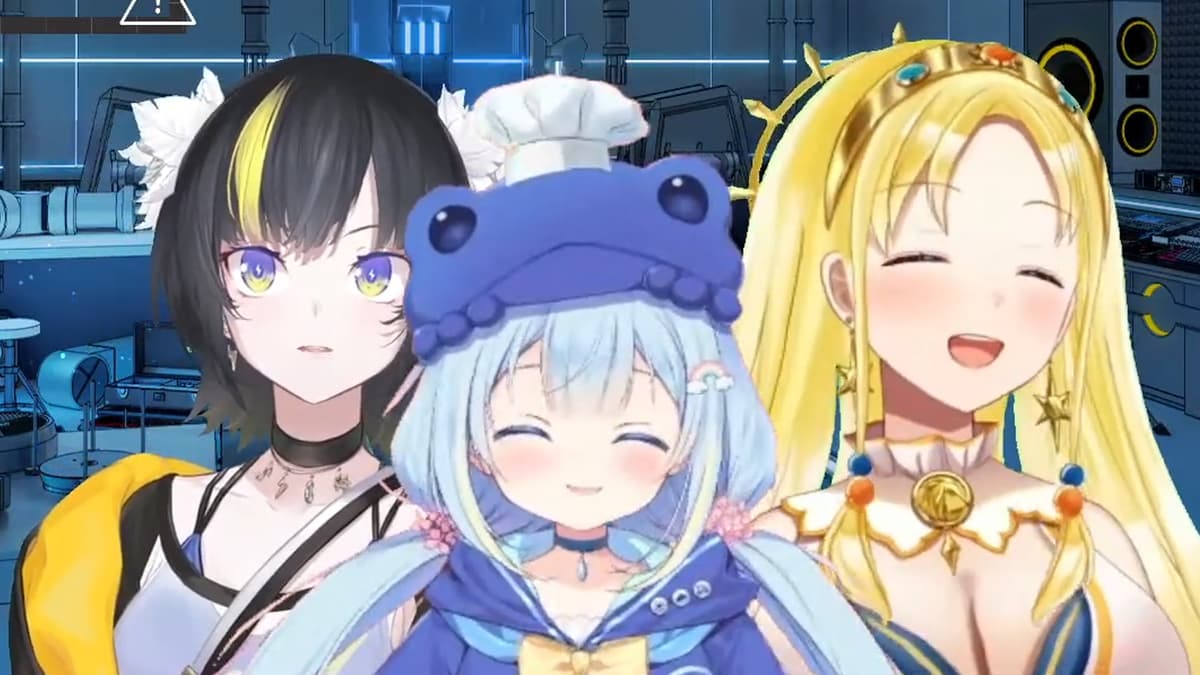 PRISM Project Gen 5 VTubers Kou Tsubame, Ami Amami, and Lana Shikami smiling