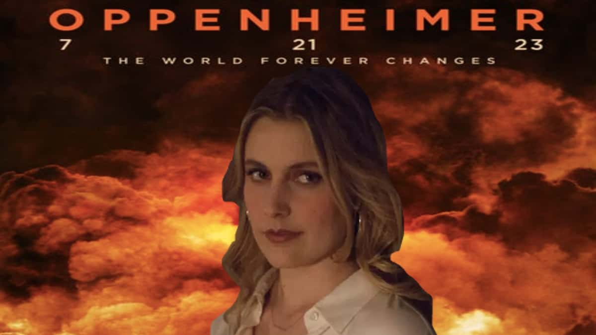 Greta Gerwig in the Oppenheimer poster