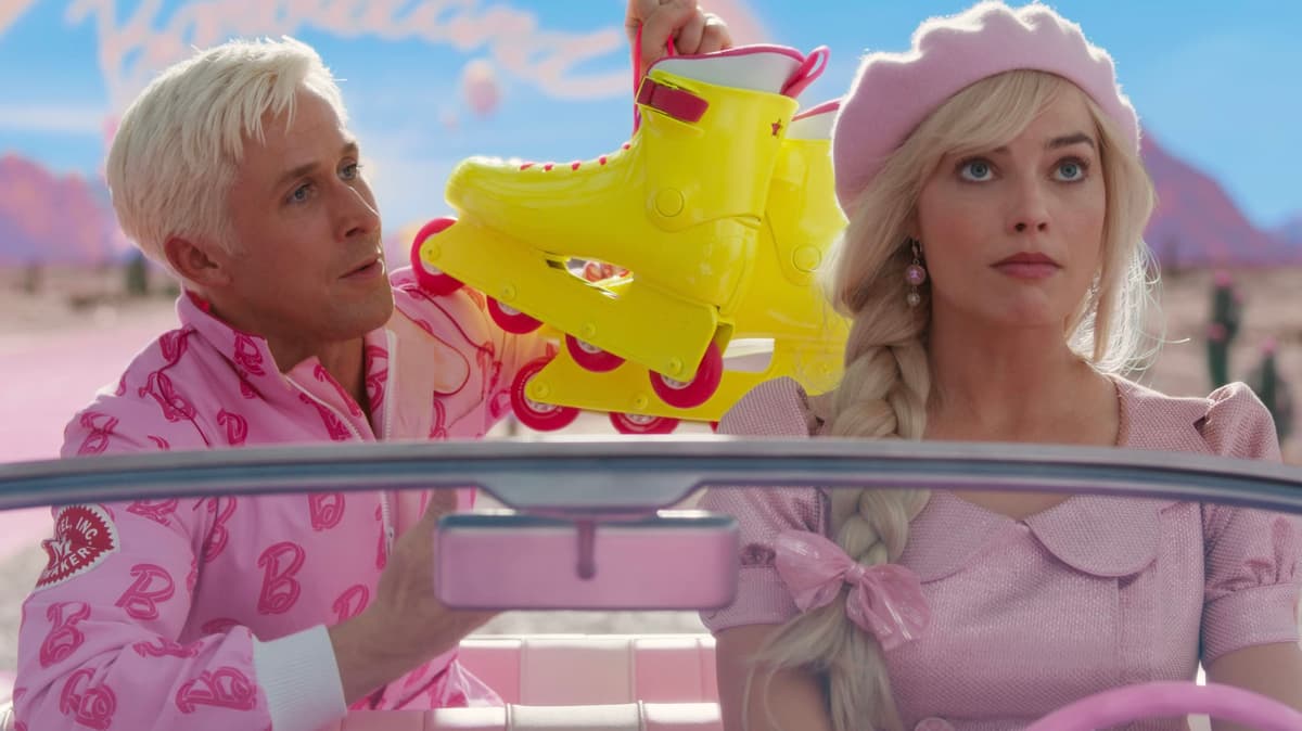 Ryan Gosling and Margot Robbie in Barbie.